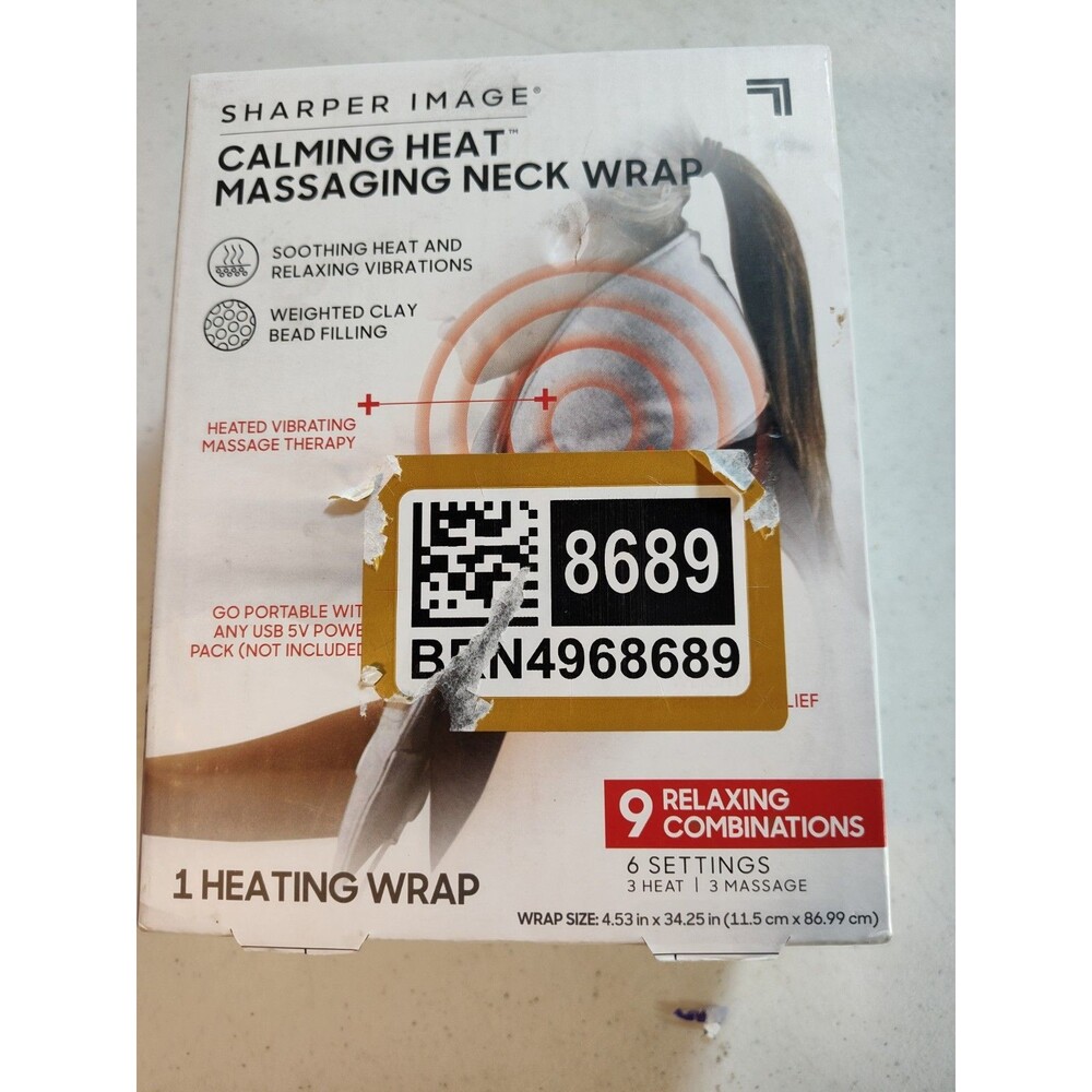 Sharper Image Calming Heat Massaging Neck Wrap 9 combinations 6 settings (953)
